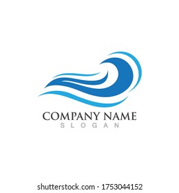 Water wave icon vector illustration design logo