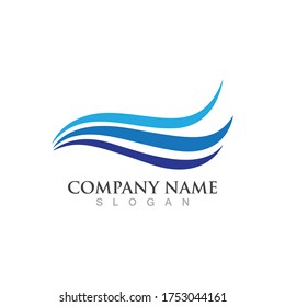 Water wave icon vector illustration design logo