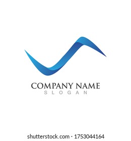 Water wave icon vector illustration design logo