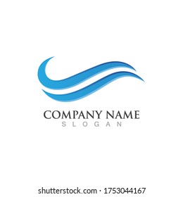 Water wave icon vector illustration design logo