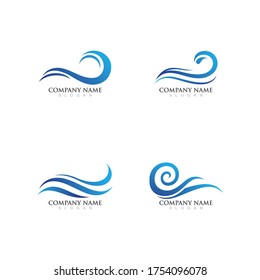 Logo de diseño de ilustraciones de vectores de ondas de agua