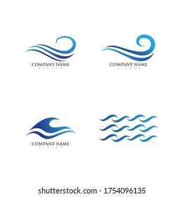 Water wave icon vector illustration design logo