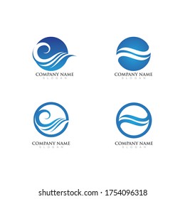 Water wave icon vector illustration design logo