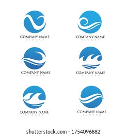 Water wave icon vector illustration design logo
