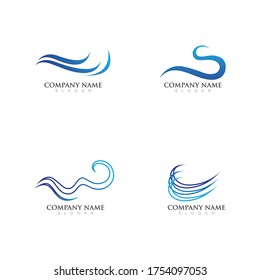Logo de diseño de ilustraciones de vectores de ondas de agua
