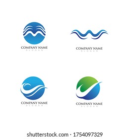 Logo de diseño de ilustraciones de vectores de ondas de agua
