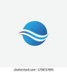 Water wave icon vector illustration design logo