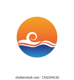Logo de diseño de ilustraciones de vectores de ondas de agua