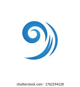 Logo de diseño de ilustraciones de vectores de ondas de agua