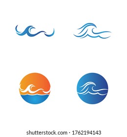 Water wave icon vector illustration design logo