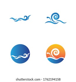 Logo de diseño de ilustraciones de vectores de ondas de agua