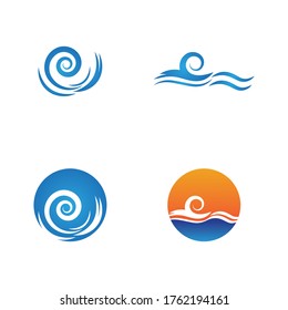 Logo de diseño de ilustraciones de vectores de ondas de agua