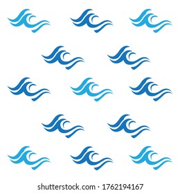 Water wave icon vector illustration design logo