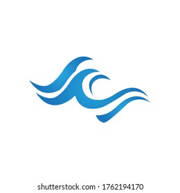 Logo de diseño de ilustraciones de vectores de ondas de agua