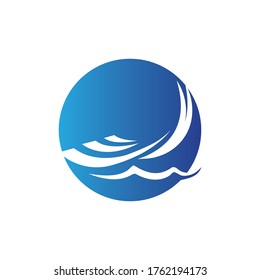 Water wave icon vector illustration design logo