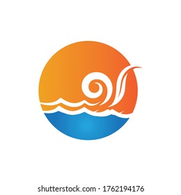 Logo de diseño de ilustraciones de vectores de ondas de agua