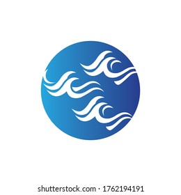 Water wave icon vector illustration design logo