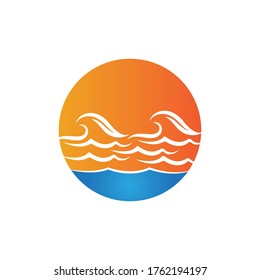 Water wave icon vector illustration design logo