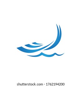 Water wave icon vector illustration design logo
