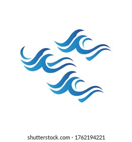 Logo de diseño de ilustraciones de vectores de ondas de agua