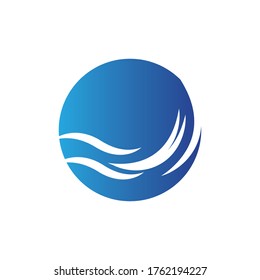 Logo de diseño de ilustraciones de vectores de ondas de agua