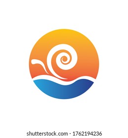 Water wave icon vector illustration design logo