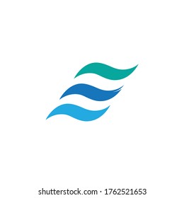 Water wave icon vector illustration design logo