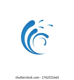 Logo de diseño de ilustraciones de vectores de ondas de agua