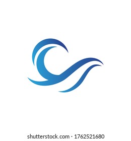 Water wave icon vector illustration design logo