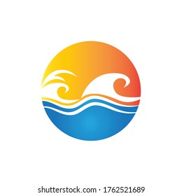 Water wave icon vector illustration design logo
