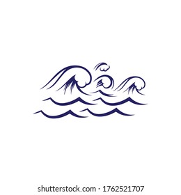 Water wave icon vector illustration design logo