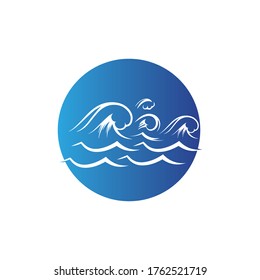Logo de diseño de ilustraciones de vectores de ondas de agua