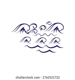 Water wave icon vector illustration design logo