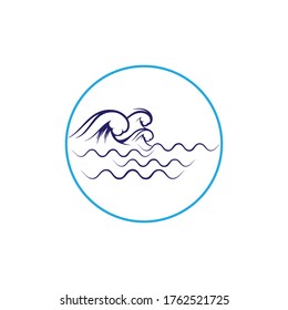 Water wave icon vector illustration design logo