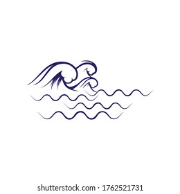 Water wave icon vector illustration design logo