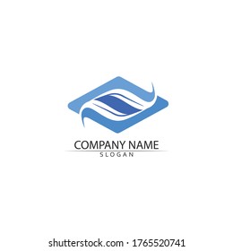 Logo de diseño de ilustraciones de vectores de ondas de agua