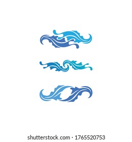 Logo de diseño de ilustraciones de vectores de ondas de agua