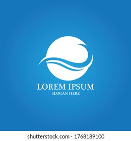 Logo de diseño de ilustraciones de vectores de ondas de agua