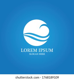 Water wave icon vector illustration design logo