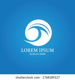 Logo de diseño de ilustraciones de vectores de ondas de agua