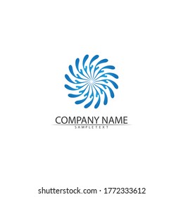 Logo de diseño de ilustraciones de vectores de ondas de agua