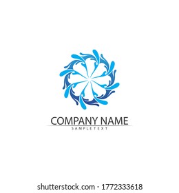 Logo de diseño de ilustraciones de vectores de ondas de agua