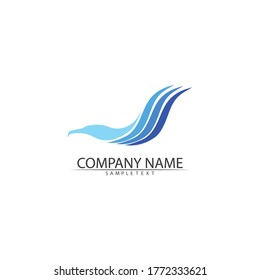 Water wave icon vector illustration design logo