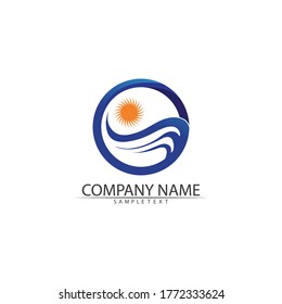 Water wave icon vector illustration design logo