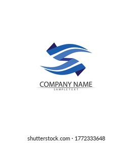 Water wave icon vector illustration design logo