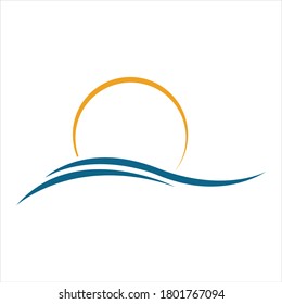 Logo de diseño de ilustraciones de vectores de ondas de agua