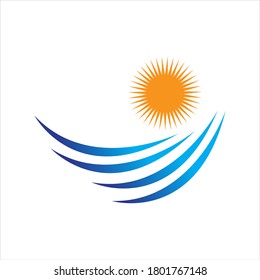 Water wave icon vector illustration design logo