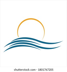 Water wave icon vector illustration design logo