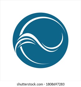 Water wave icon vector illustration design logo
