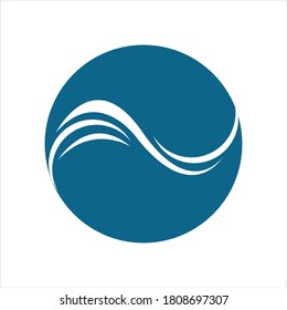 Water wave icon vector illustration design logo